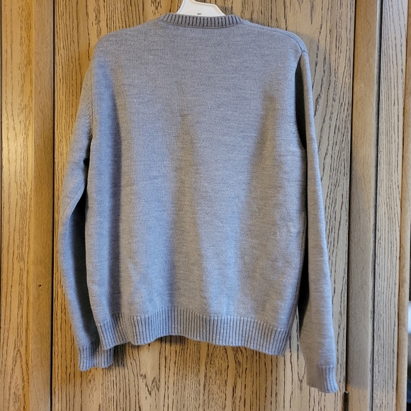 UNBOUND Heritage Knit Sweater 100% Merino Wool Men Size M Grey Quiet Luxury READ - Picture 7 of 16